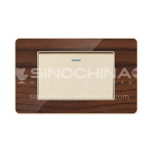 Acrylic Wood Grain Series Hotel Project Home Decoration Modern Switch Socket LY-L17 Acrylic Wood Grain Series C
